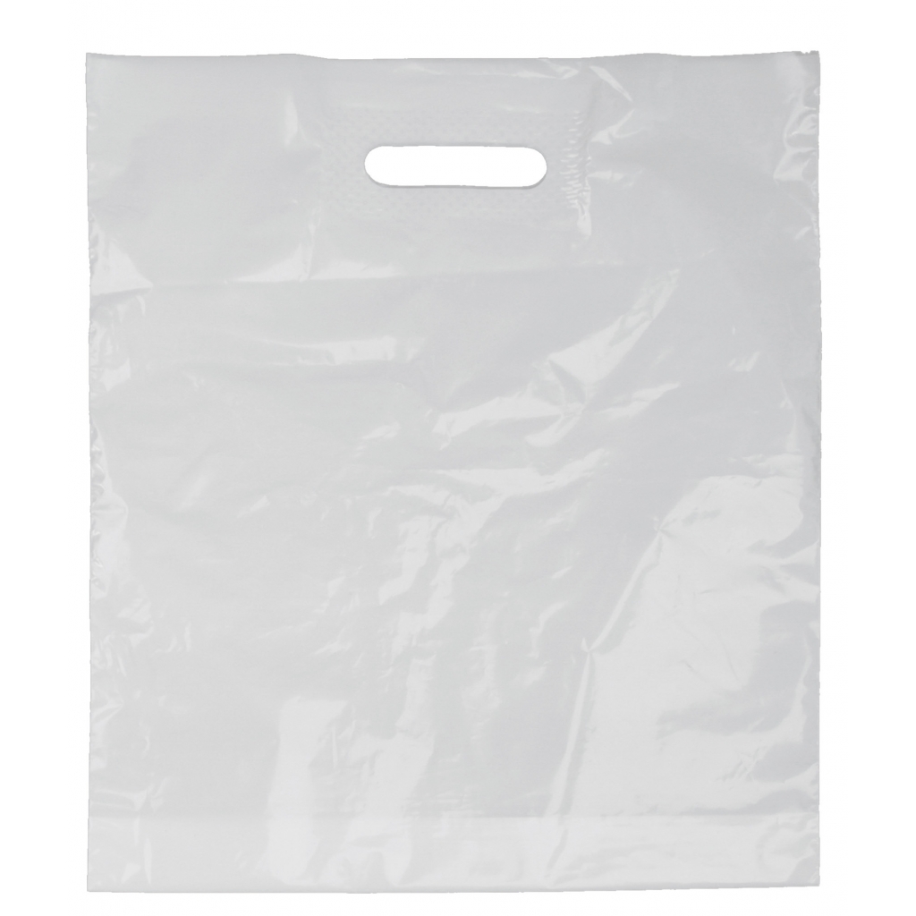LDPE taška 38x45cm, 40my, s výsekom biela