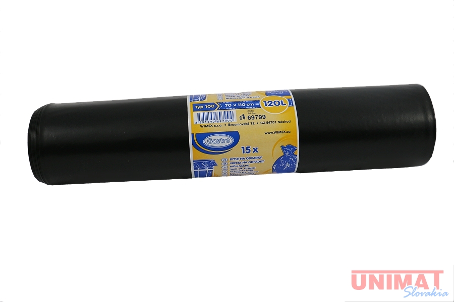 Vrecia do košov  120L, 70x110cm, 15ks, igelitové Typ100