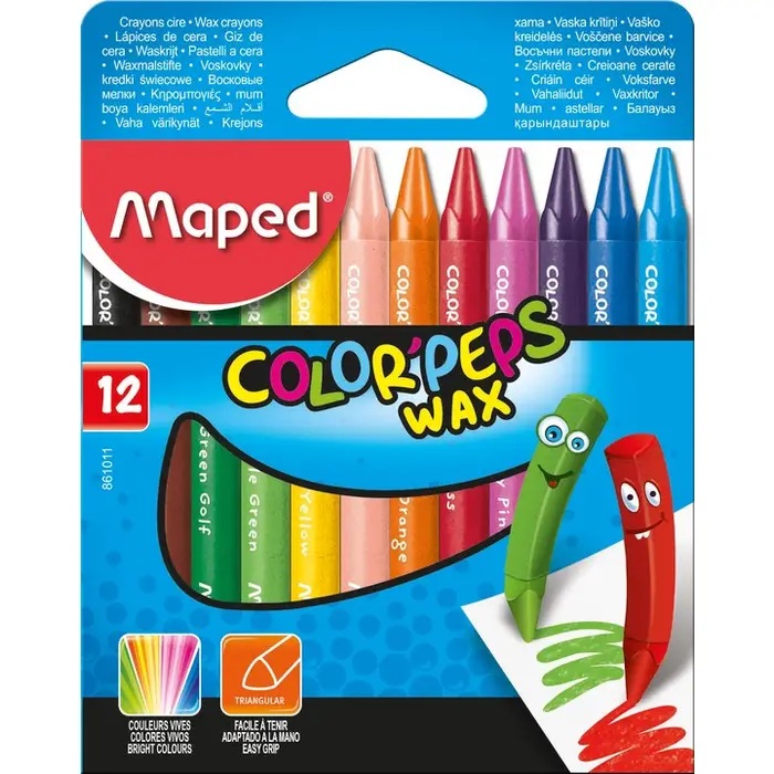 Voskovky, 12ks, Maped, trojhranné