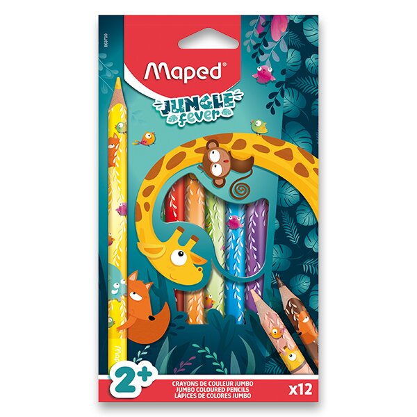 Pastelky  12 ks Maped  JUMBO "Jungle Fever"