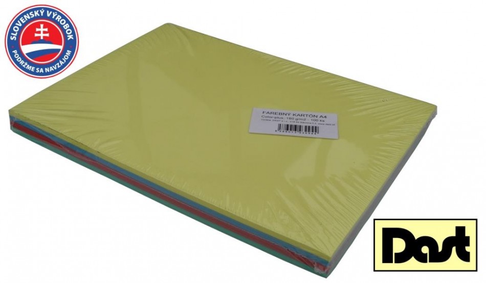Výkres, kartón A4, 180g,100ks, mix farieb