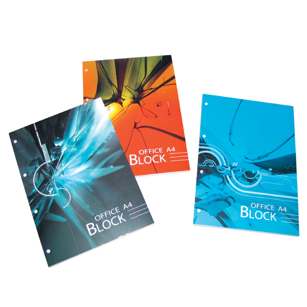 Poznámkový blok A4, link. dierkovaný, OFFICE