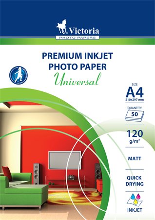 Fotopapier A4, 120g, VICTORIA, matný, 50ks