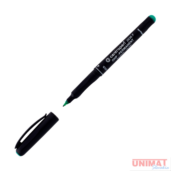 Popisovač Centropen 2636, 0,6mm, F zelený, na fólie