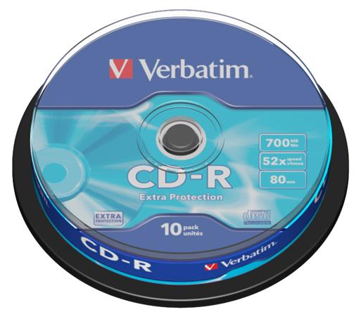 CD-R Verbatim 700MB,80min, 52x, 10ks