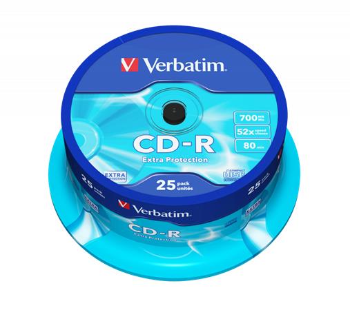 CD-R Verbatim 700MB,80min, 52x, 25ks