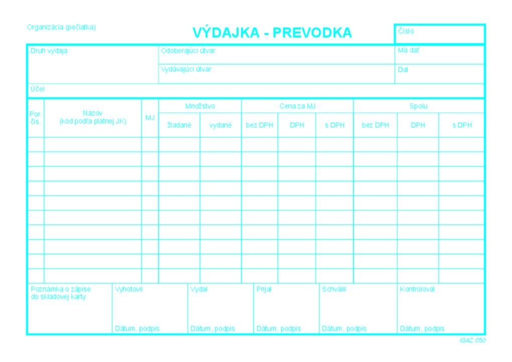 Výdajka, prevodka obyčajná  A5