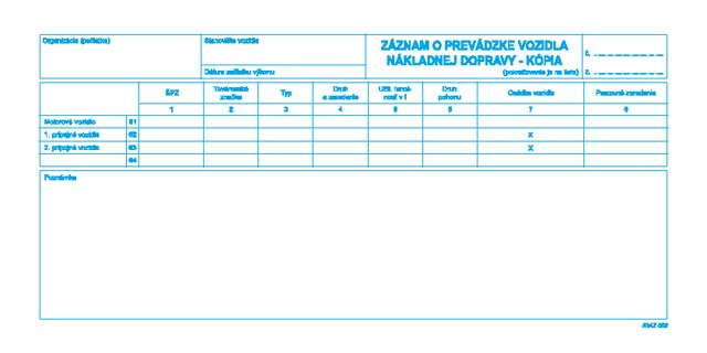 Záznam o prevádzke vozidla nákladnej dopravy - kópia, 100 l