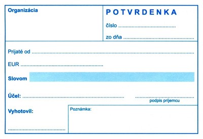 Potvrdenka A6 ,samoprepis, 100 list.