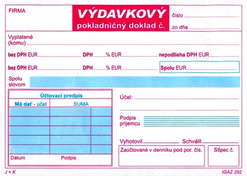 Výdavkový doklad, samoprepis, dvojitá DPH