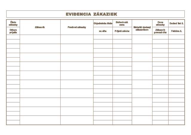 Kniha zákaziek A4 -30listov