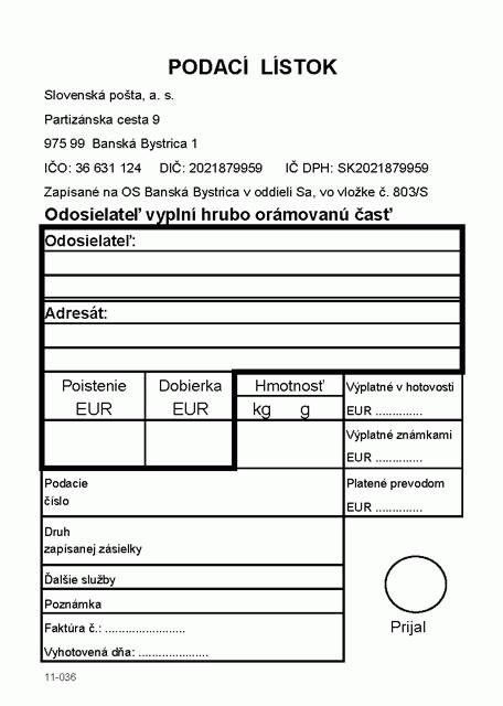 Podací lístok