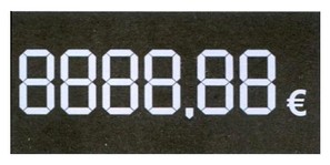 Cenovka digitálna, 37x70mm Euro
