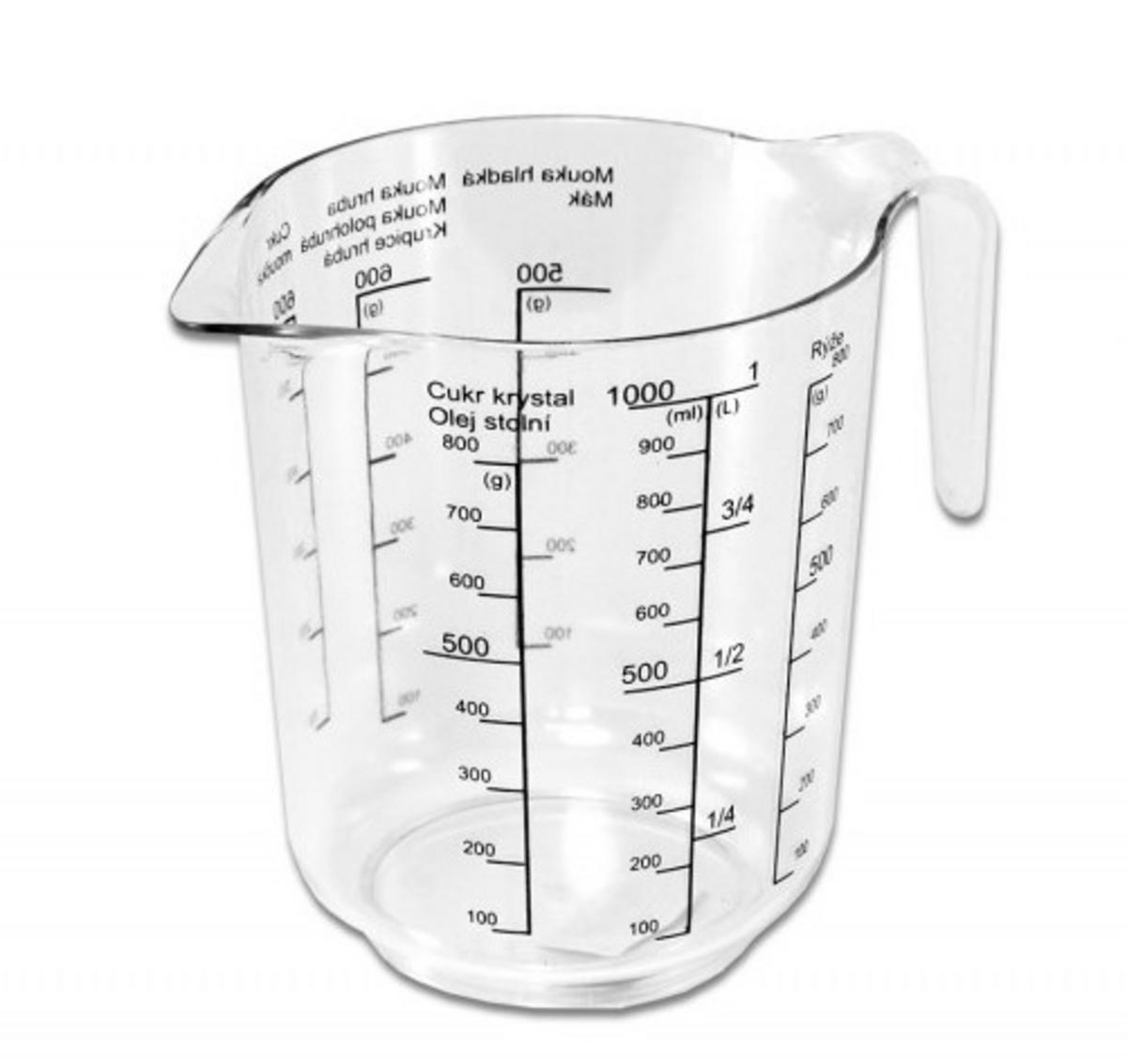 Odmerka 1L PVC /gramy, liter/