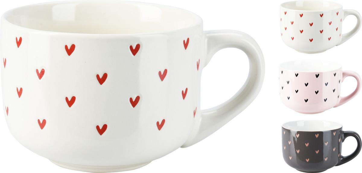 Hrnček kameninový 450ml Srdiečka