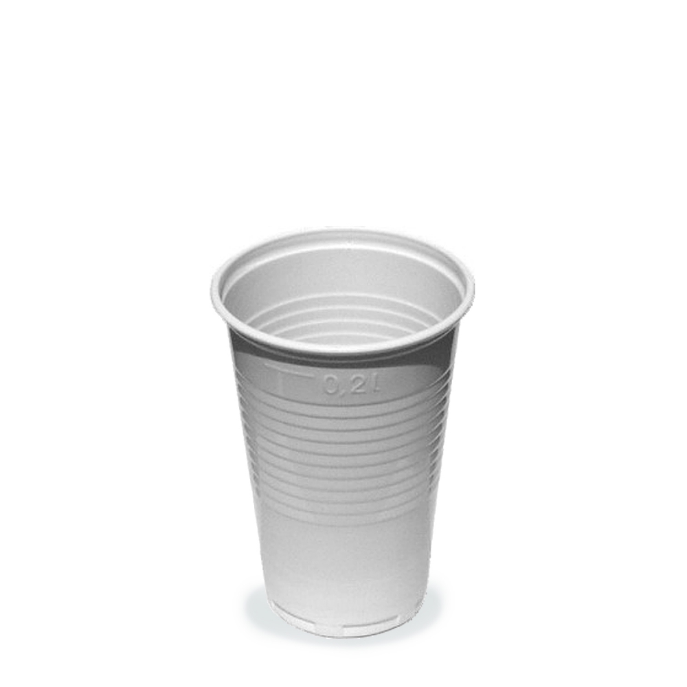 Plastový pohár, biely, 2dl / 15ks