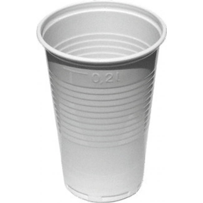 Plastový pohár, biely, 2dl /100ks