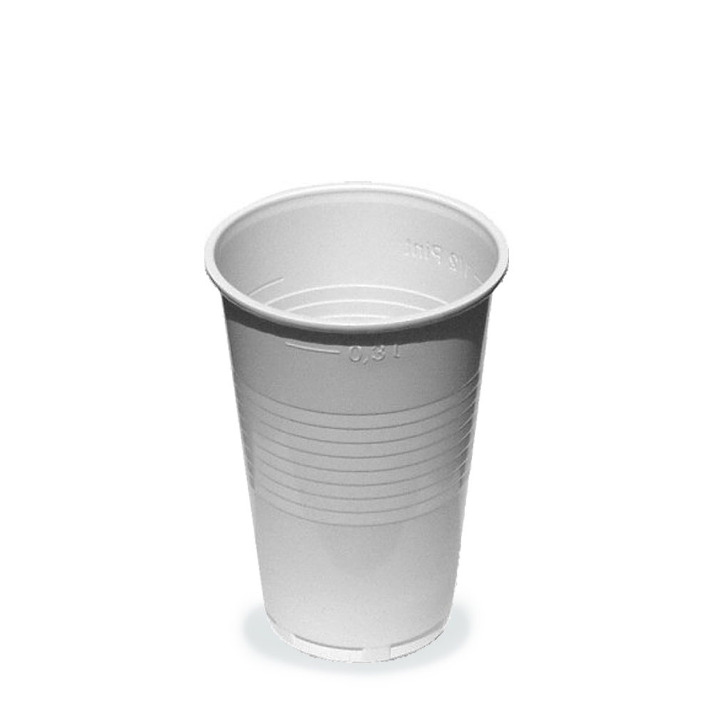 Plastový pohár, biely, 3dl /100ks