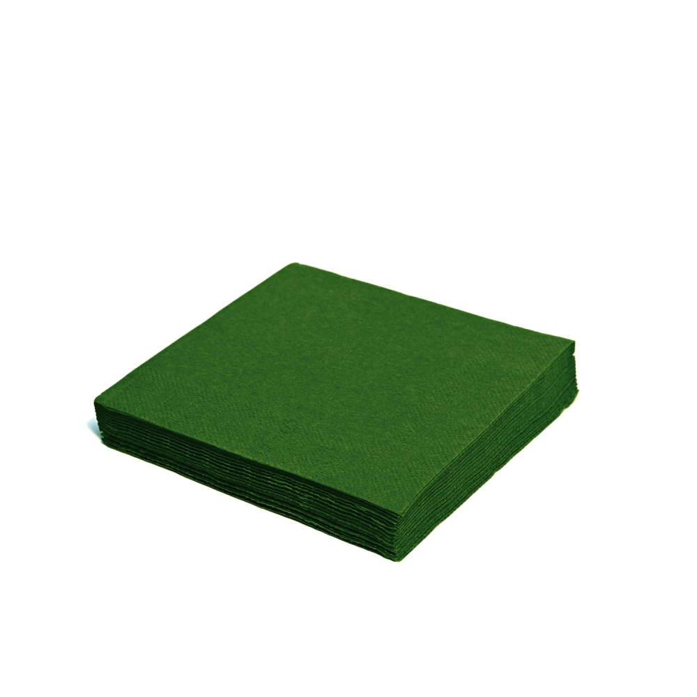 Servítky 33x33cm, 2vr, tmavozelené, 50ks