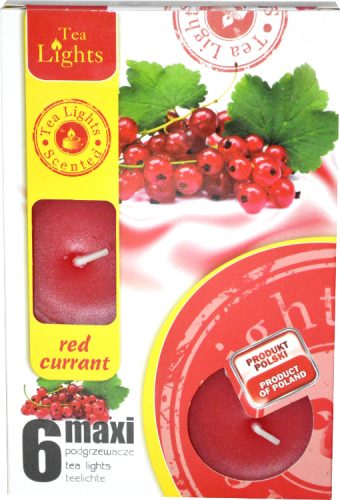 Sviečka čajová  MAXI, 6ks, red currant