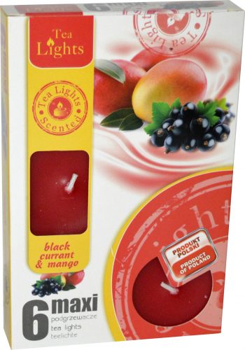Sviečka čajová  MAXI, 6ks, black currant,mango