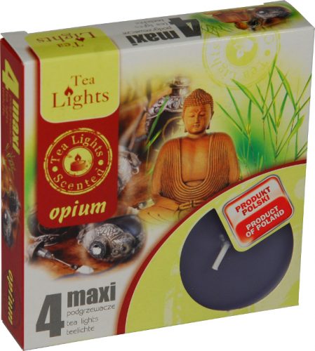 Sviečka čajová  MAXI, 4ks, opium