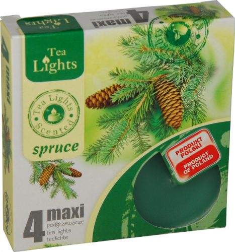 Sviečka čajová  MAXI, 4ks, spruce