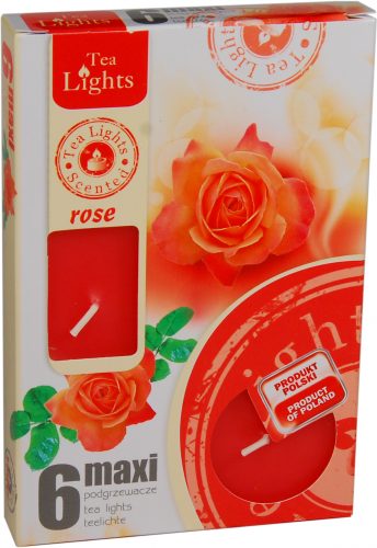 Sviečka čajová  MAXI, 6ks,rose