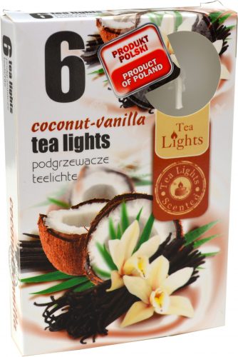 Sviečka čaj  6ks, coconut -vanilla