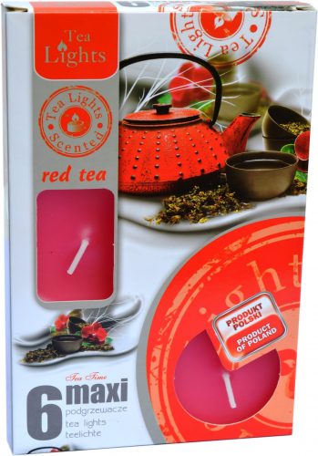 Sviečka čajová  MAXI, 6ks, red tea