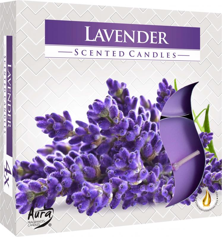 Sviečka čajová  MAXI, 4ks, lavender
