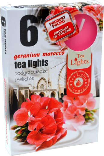 Sviečka čaj  6ks, geranium maroco