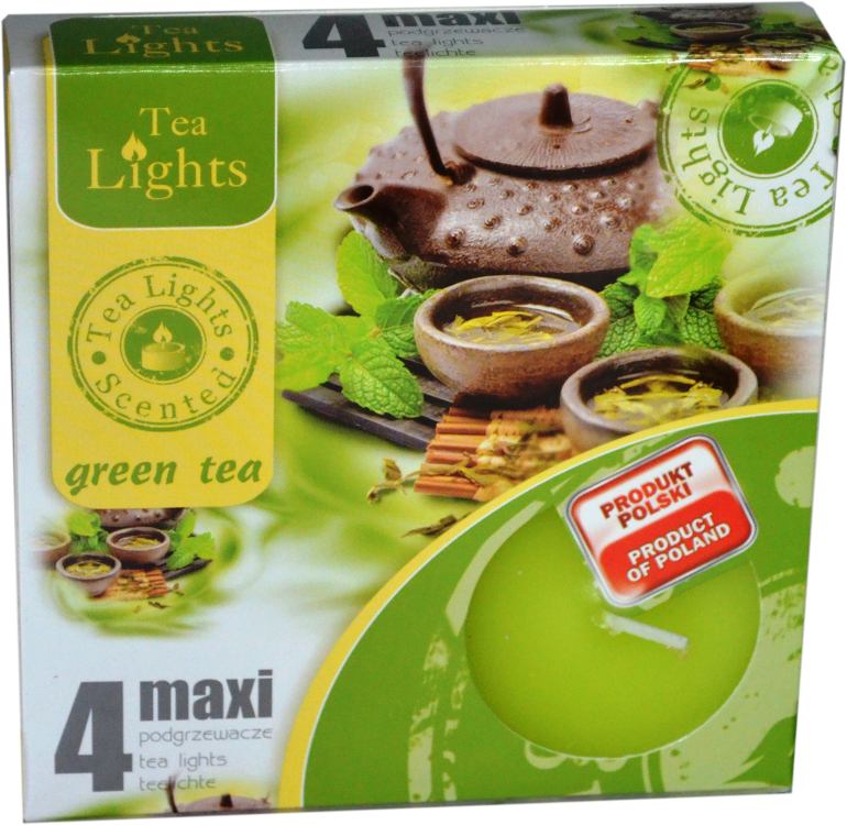 Sviečka čajová  MAXI, 4ks, green tea