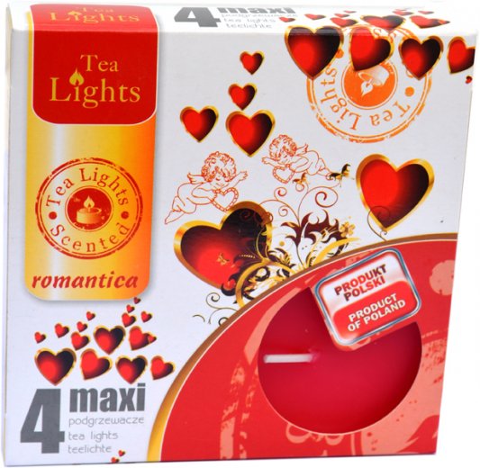 Sviečka čajová  MAXI, 4k,s romantica