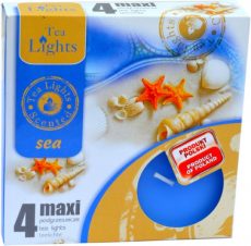 Sviečka čajová  MAXI, 4ks, sea