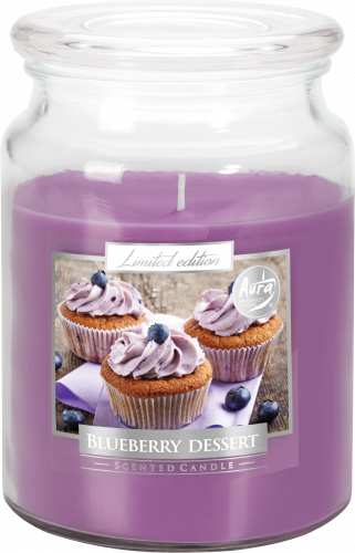 Sviečka v skle  s uzáverom 100h, blueberry dessert